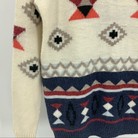 American Eagle wool blend Aztec print sweater M - Picture 7 of 9